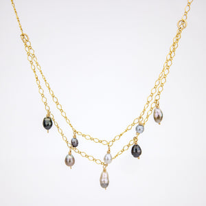 READY TO SHIP Keshi Pearl Layered Necklace in 14k Gold Fill - FJD$