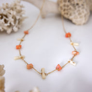 READY TO SHIP Pink & White Coral Necklace - 14k Gold Fill FJD$