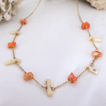 Load image into Gallery viewer, READY TO SHIP Pink &amp; White Coral Necklace - 14k Gold Fill FJD$
