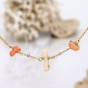 READY TO SHIP Pink & White Coral Necklace - 14k Gold Fill FJD$