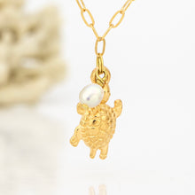 Load image into Gallery viewer, READY TO SHIP Freshwater Pearl &amp; Turtle Charm Necklace - Gold Plated FJD$
