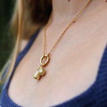 Load image into Gallery viewer, READY TO SHIP Civa Fiji Pearl Necklace with Pineapple Charm - Gold Plated over Stainless Steel FJD$
