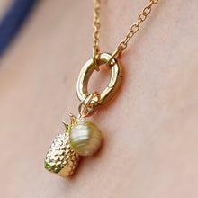 Load image into Gallery viewer, READY TO SHIP Civa Fiji Pearl Necklace with Pineapple Charm - Gold Plated over Stainless Steel FJD$

