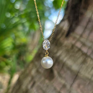 READY TO SHIP Freshwater Pearl Necklace - Gold Plated FJD$