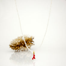 Load image into Gallery viewer, READY TO SHIP Freshwater Pearl Necklace with Coral Charm - Gold Plated over Stainless Steel FJD$
