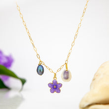 Load image into Gallery viewer, READY TO SHIP Freshwater Pearl, Shell &amp; Charm Necklace - Gold Plated FJD$
