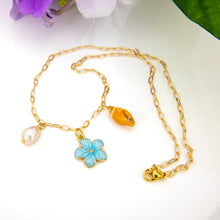 Load image into Gallery viewer, READY TO SHIP Freshwater Pearl, Shell &amp; Charm Necklace - Gold Plated FJD$
