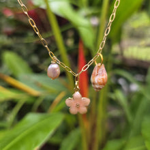 Load image into Gallery viewer, READY TO SHIP Freshwater Pearl, Shell &amp; Charm Necklace - Gold Plated FJD$
