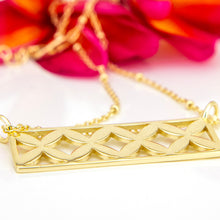 Load image into Gallery viewer, READY TO SHIP Frangipani Bua Bar Necklace - 18k Gold Vermeil FJD$

