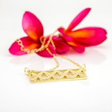 Load image into Gallery viewer, READY TO SHIP Frangipani Bua Bar Necklace - 18k Gold Vermeil FJD$
