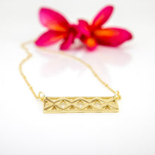 Load image into Gallery viewer, READY TO SHIP Frangipani Bua Bar Necklace - 18k Gold Vermeil FJD$
