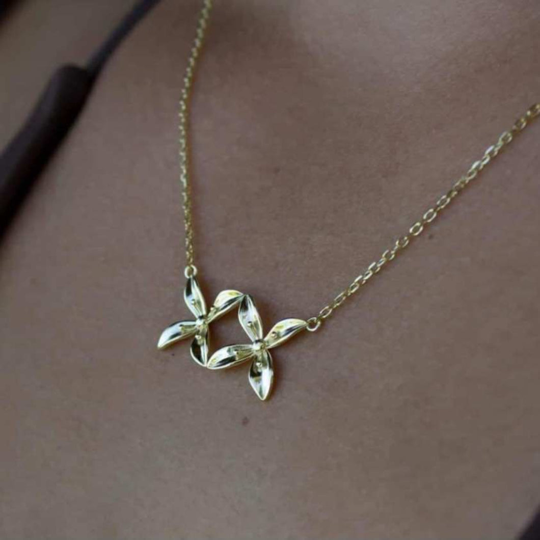 READY TO SHIP Frangipani Bua Necklace - 18k Gold Vermeil FJD$