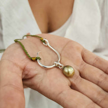 Load image into Gallery viewer, CONTACT US TO RECREATE THIS SOLD OUT STYLE Civa Fiji Pearl Fish Hook Necklace - Nylon &amp; 925 Sterling Silver FJD$
