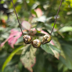 READY TO SHIP Civa Fiji Saltwater Pearl Trio Unisex Necklace - Nylon FJD$