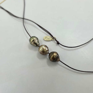 READY TO SHIP Civa Fiji Saltwater Pearl Trio Unisex Necklace - Nylon FJD$