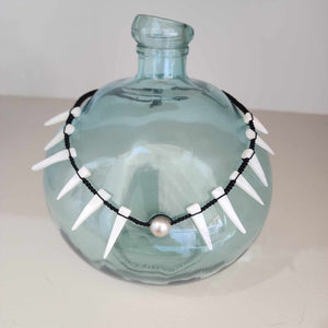 READY TO SHIP Civa Fiji Pearl & Mother of Pearl Necklace - Nylon & 925 Sterling Silver FJD$