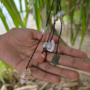 READY TO SHIP Pearl & Shell Necklace - Nylon FJD$