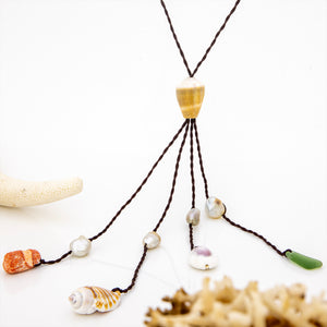 READY TO SHIP Pearl & Shell Necklace - Nylon FJD$