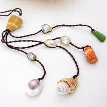 Load image into Gallery viewer, READY TO SHIP Pearl &amp; Shell Necklace - Nylon FJD$
