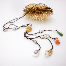 Load image into Gallery viewer, READY TO SHIP Pearl &amp; Shell Necklace - Nylon FJD$

