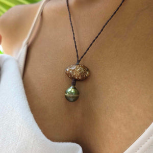 READY TO SHIP Civa Fiji Pearl & Shell Necklace - Nylon FJD$