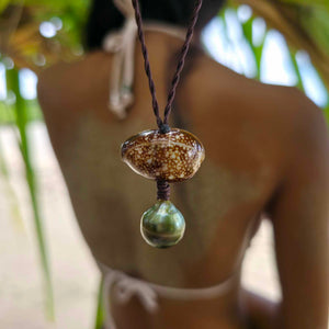 READY TO SHIP Civa Fiji Pearl & Shell Necklace - Nylon FJD$