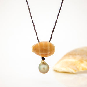 READY TO SHIP Civa Fiji Pearl & Shell Necklace - Nylon FJD$