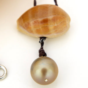 READY TO SHIP Civa Fiji Pearl & Shell Necklace - Nylon FJD$