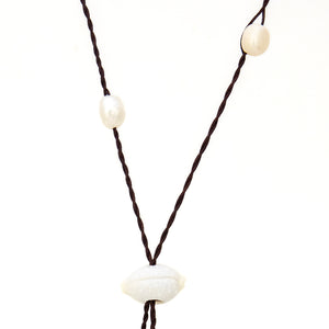 READY TO SHIP Pearl & Shell Necklace - Nylon FJD$