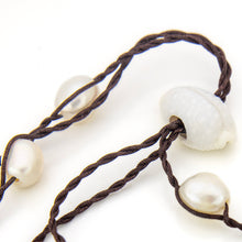 Load image into Gallery viewer, READY TO SHIP Pearl &amp; Shell Necklace - Nylon FJD$

