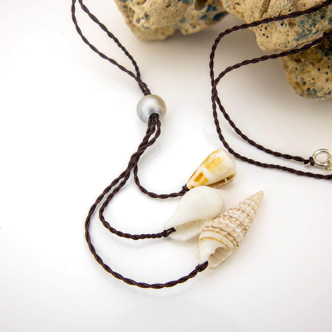 WHOLESALE Pearl & Shell Necklace - Nylon FJD$