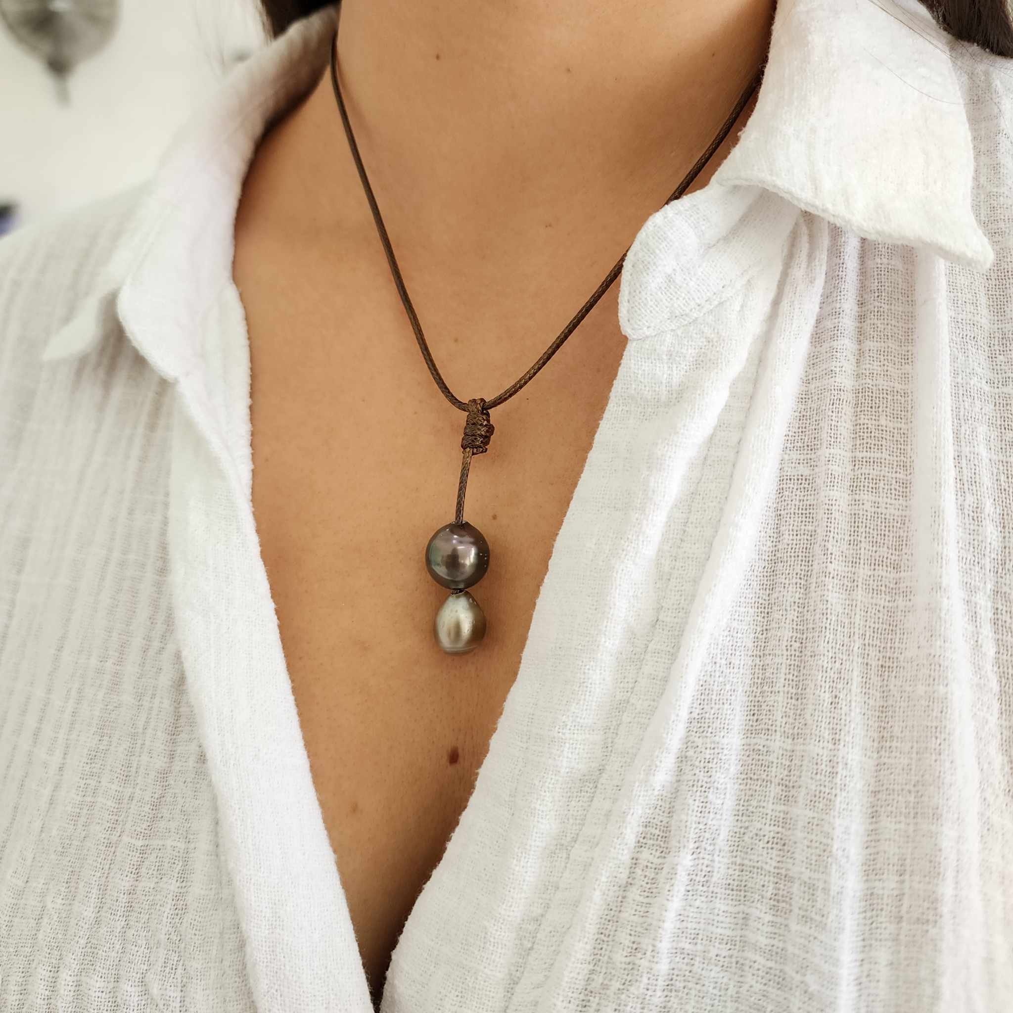 CONTACT US TO RECREATE THIS SOLD OUT STYLE Double Pearl Lariat Y