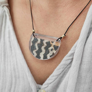 READY TO SHIP Unisex Pasifika Tapa Resin Necklace - Nylon FJD$