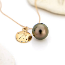 Load image into Gallery viewer, CONTACT US TO RECREATE THIS SOLD OUT STYLE Civa Fiji Pearl Necklace with Sand Dollar Charm - 14k Solid Gold FJD$
