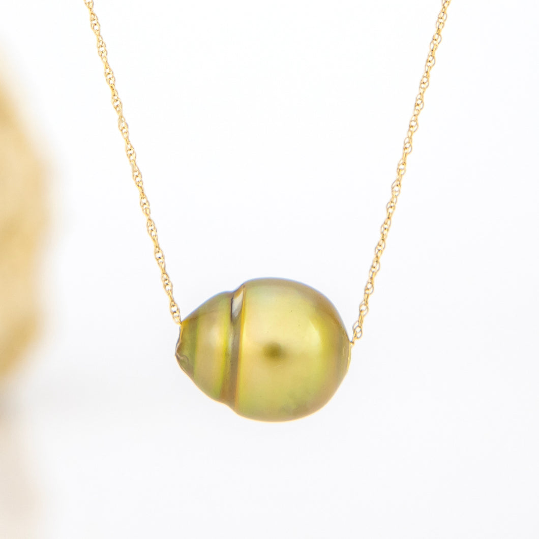 READY TO SHIP Graded Civa Fiji Pearl Necklace - 14k Solid Gold FJD$