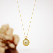 Load image into Gallery viewer, READY TO SHIP Graded Civa Fiji Pearl Necklace - Diamond &amp; 14k Solid Gold FJD$
