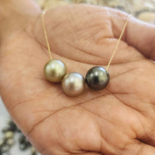 Load image into Gallery viewer, CONTACT US TO RECREATE THIS SOLD OUT STYLE Civa Fiji Saltwater Pearl Trio Necklace - 14k Solid Gold FJD$
