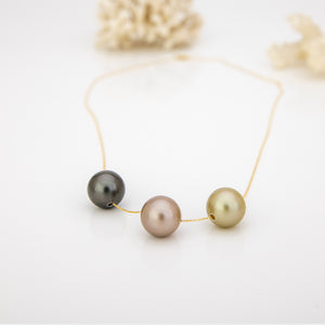 CONTACT US TO RECREATE THIS SOLD OUT STYLE Civa Fiji Saltwater Pearl Trio Necklace - 14k Solid Gold FJD$