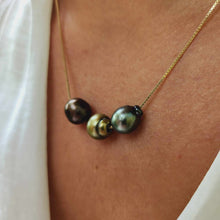 Load image into Gallery viewer, READY TO SHIP Civa Fiji Saltwater Pearl Trio Necklace - 14k Solid Gold FJD$
