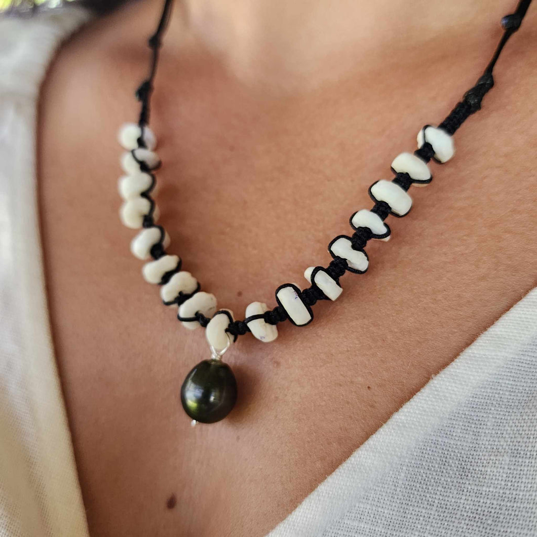 READY TO SHIP Civa FIji Pearl & Shell Money Necklace - Nylon FJD$