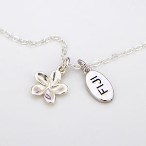 READY TO SHIP Frangipani Charm Necklace in 925 Sterling Silver - FJD$