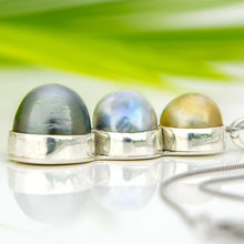 Load image into Gallery viewer, READY TO SHIP Civa Fiji Bezel Set Pearl Trio Necklace - 925 Sterling Silver FJD$
