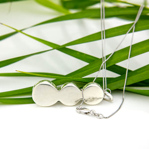 READY TO SHIP Civa Fiji Bezel Set Pearl Trio Necklace - 925 Sterling Silver FJD$