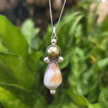 Load image into Gallery viewer, READY TO SHIP Bezel Set Civa Fiji Pearl &amp; Shell Necklace - 925 Sterling Silver FJD$
