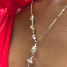 Load image into Gallery viewer, READY TO SHIP Fiji Keshi Pearl Lariat Necklace - 925 Sterling Silver FJD$

