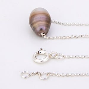 READY TO SHIP Infinity Floating Civa Fiji Pearl Necklace - 925 Sterling Silver FJD$