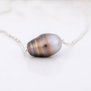 READY TO SHIP Infinity Floating Civa Fiji Pearl Necklace - 925 Sterling Silver FJD$