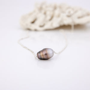 READY TO SHIP Infinity Floating Civa Fiji Pearl Necklace - 925 Sterling Silver FJD$