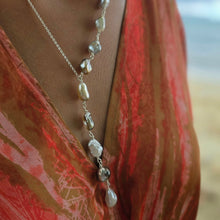 Load image into Gallery viewer, CONTACT US TO RECREATE THIS SOLD OUT STYLE Fiji Keshi Pearl Lariat Necklace - 925 Sterling Silver FJD$
