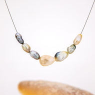 READY TO SHIP Fiji Keshi Floating Pearl Necklace - 925 Sterling Silver FJD$